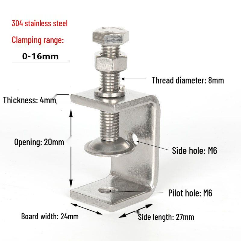 

304 Stainless Steel C-Type and U-Type Beam Clamp for Lifting and Clamping
