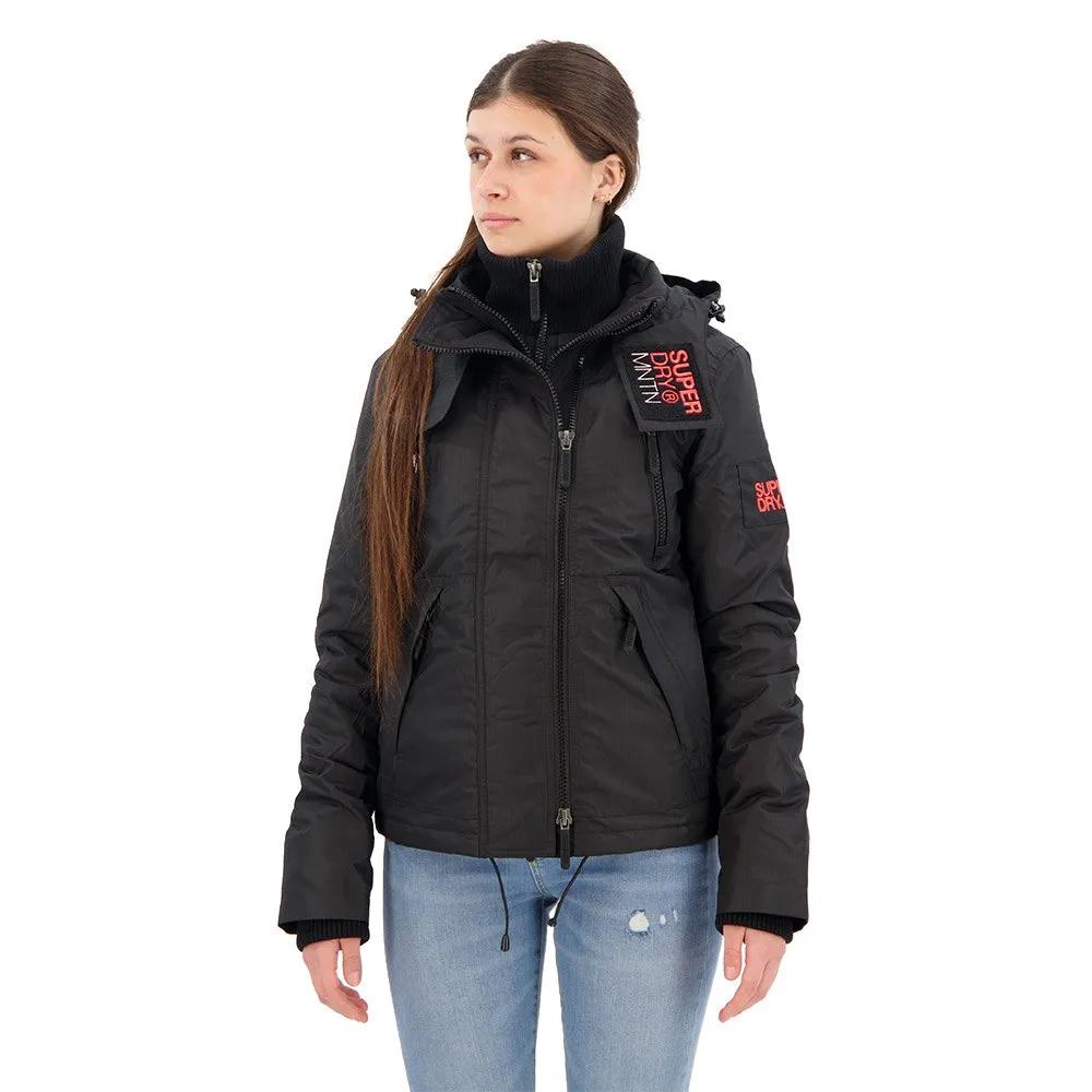Superdry Damen Schwarz Regenjacke Mit Kapuze Für Mountain - Bild 2
