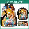 One Piece Piece Anime School Backpack With Air Cushion Straps And Durable Material For Children