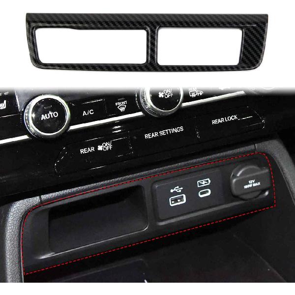 crosselec Carbon Fiber Cigarette Lighter Panel Cover Trim Accessories for 2023-2024 Honda Pilot