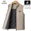 Men's Cotton-Blend Stand Collar Down Vest