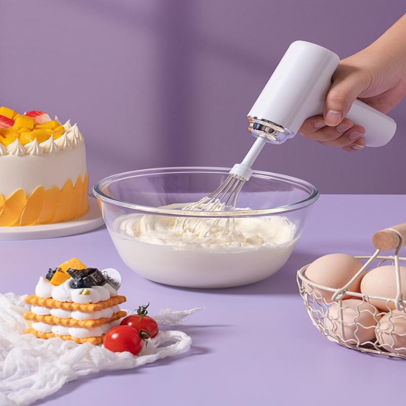Rechargeable Handheld Electric Egg Beater Wireless Hand Mixer For Baking Cake Cream Whisk Kitchen Cooking Tool
