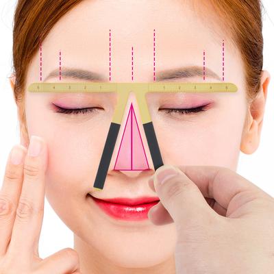 Righello di metallo per trucco permanente, microblading, tatuaggio, triangolare, bilancia, righello per sopracciglia, strumento per tordo, trucco permanente
