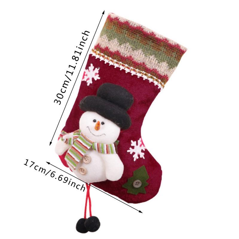 Christmas Stockings Socks Santa Snowman Hanging Xmas Tree Ornaments Christmas Decor for Home New Year Navidad Candy Gift Bags
