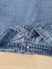Girls' Casual, Simple, and Comfortable Denim Jacket with Lotus-Leaf Sleeves (Spring/Summer)