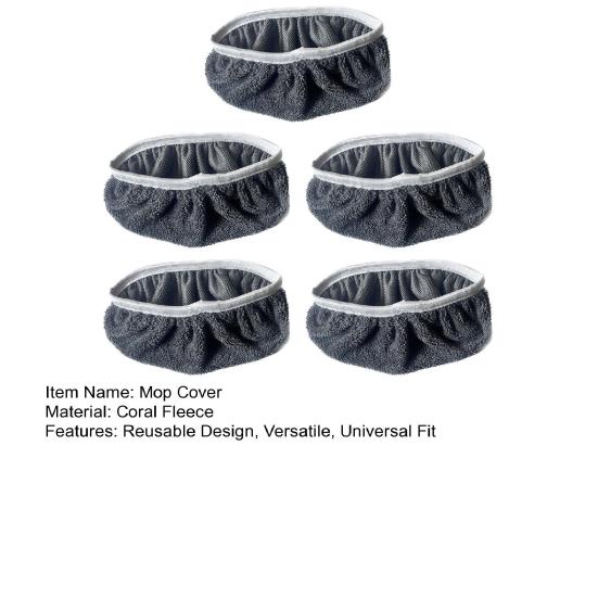 5Pcs Mop Cover Soft Coral Velvet Fabric Strong Water Absorption Quick Clean No Lint Electrostatic Adsorption Dust Hair Removal Mop Cloth