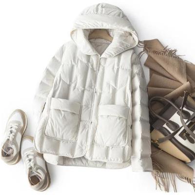 Down Women Down Jackets Stand Collar Single Breasted Puffer Jacket Casual Loose Hooded Parkas