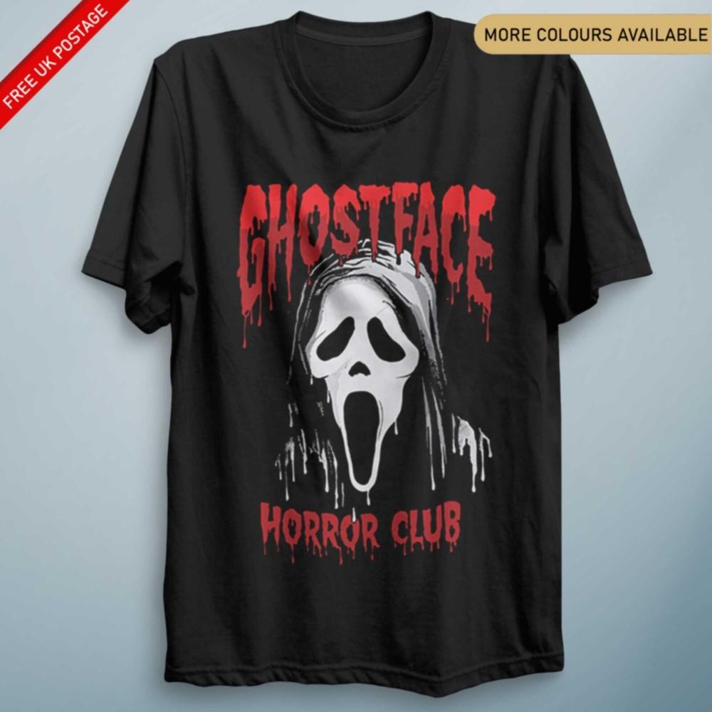 Halloween Face Ghost Horror Club Costume T Shirt Unisex Gift Spooky Top Tee S