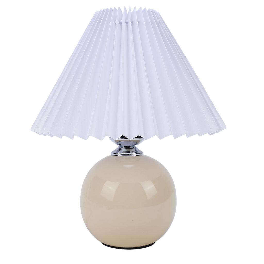 Pleated Table Lamp Ceramic LED Nordic Modern Nightstand Lamp for Bedside Living Room Bar Decor