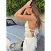 Sleeveless Halter Waistcoat with Neck Strap Halterneck Tied Spaghetti-Strap Vest