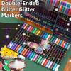 24/48/72/96 Colors Double-Ended Glitter Pens Quickly Dry Watercolor Pen  Drawing Painting