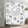 Footprint Shower Curtain Black White Dog Paw Design for Bathroom Decorations