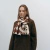 Niche designer versatile warm senior sense winter warm two-color rhombus knitted plaid scarf women