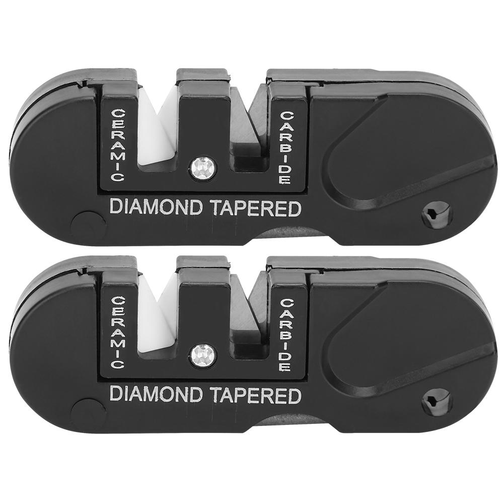 2 Stück Outdoor EDC Taschenmesser Schärfer Tragbarer Diamant Verjüngter Stab Messerschärfer