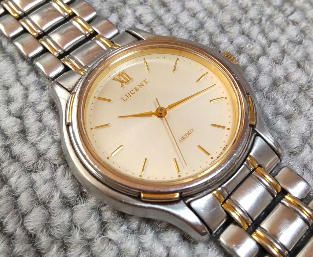 [USED] Working SEIKO LUCENT Men's Quartz Watch, Two-tone Color