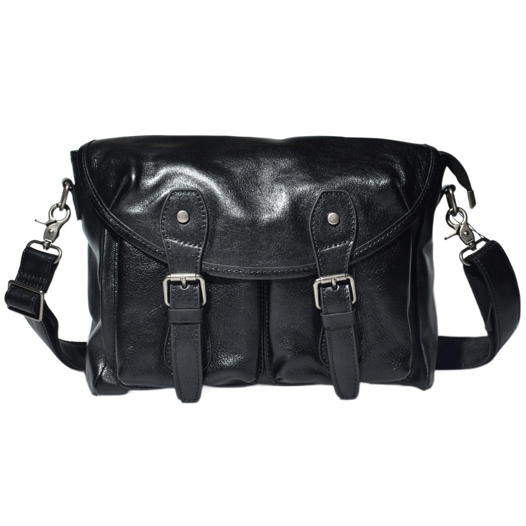 

Восемь Кабанов Брогу Толстая Натуральная Коровья Кожа Двойная Пряжка Классическая Сумка через Плечо для Мужчин, Черный, c08