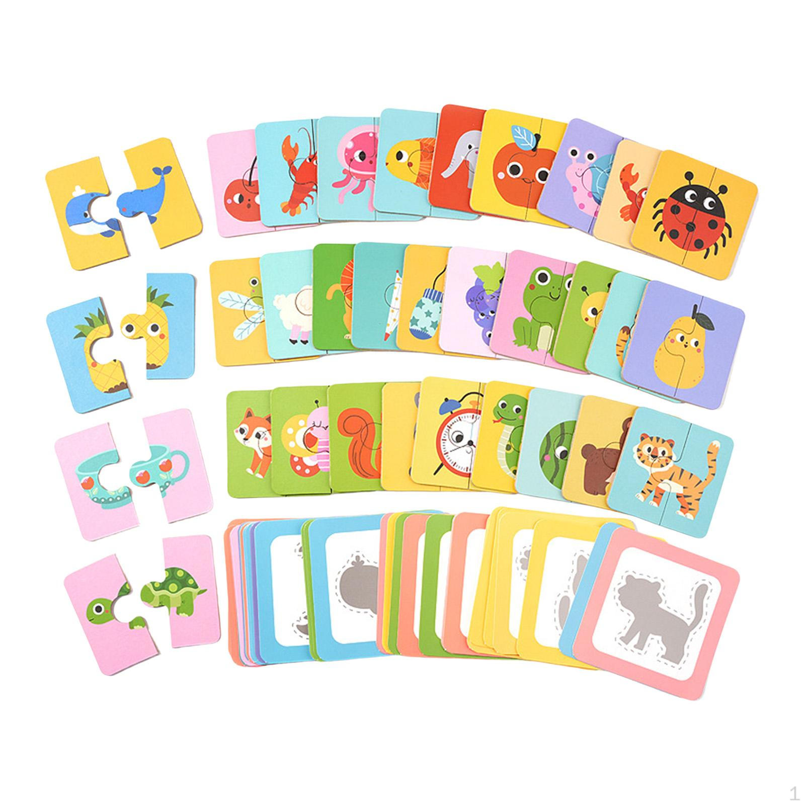 

Shadow Matching Cards Puzzle Game Educational Learning Toy Interactive Age 3 4 5 Fine Motor