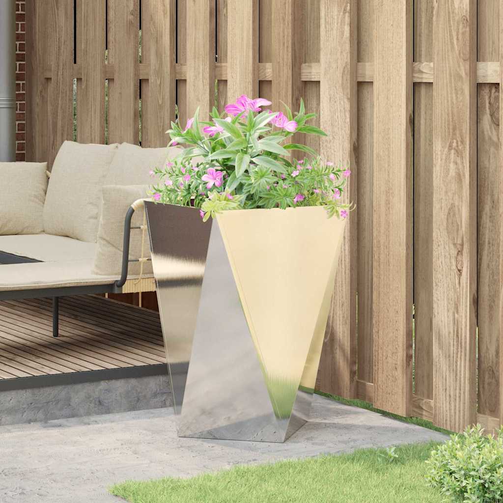 Plant Pot Silver 50 X 50 X 75 Cm Stainless Steel