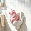 Cute Resin Pink Pig Sitting On Toilet Figurine Adorable Funny Design For Bathroom Bedroom Desktop Home Decor Gift For Pig Lovers