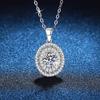 New S925 Silver Oval Inlaid Women's Pendant, Niche Fashion, Exquisite, High-quality Wedding Jewelry