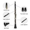 Yinfente Professional Ebonite Clarinet, B Flat, for Beginners, with Two Barrels, Hard Case, Cleaning Kit, Mouthpiece, Cork Grease, and Gloves