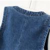 Spring Autumn Retro Women's Short Denim Vest Jacket Single Breasted Korean Slim Casual Jeans Vest Female Waistcoat Tops