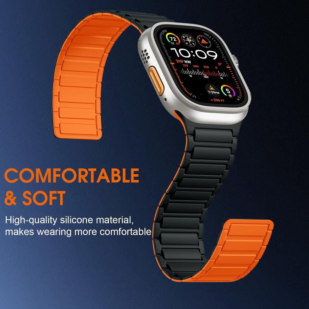 Silicone Magnetic Band for Watch Strap Ultra 3 2 49mm 46mm 45mm 44mm 42mm 40 41mm Bracelet IWatch Series 11 10 9 8 7 6 SE