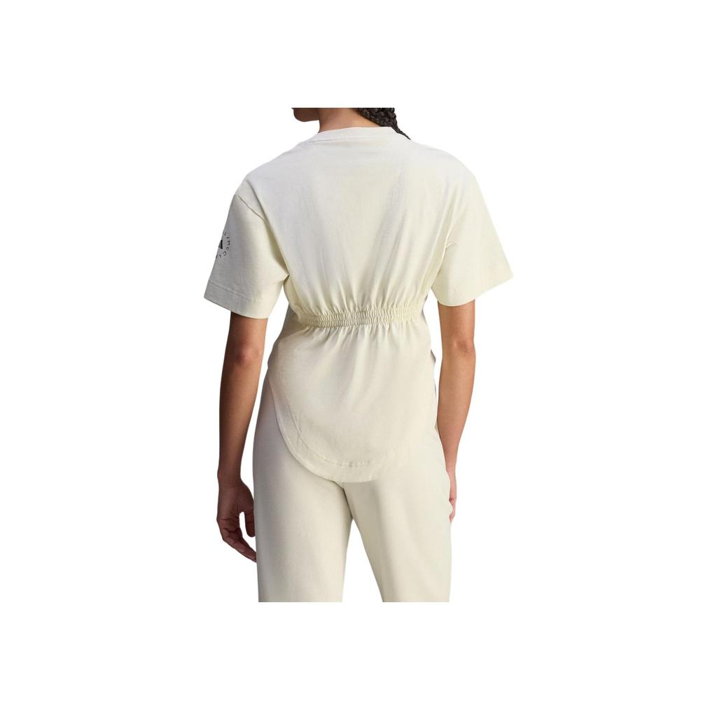 adidas Stella McCartney Curved Hem Sportswear Waist-Defining Round Neck Short Sleeve T-Shirt Women Tops JX6775