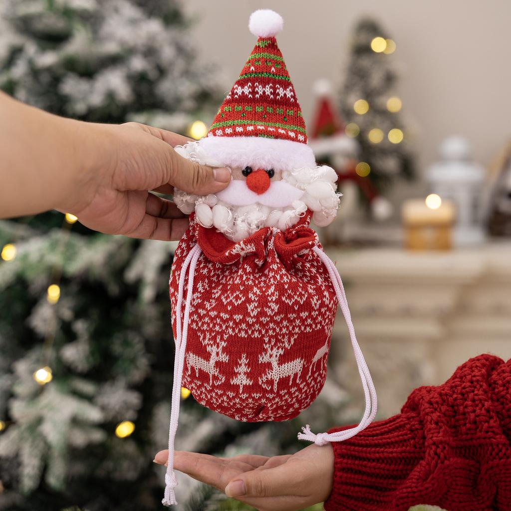 2025 Christmas Fabric Gift Bags Tote Bag Santa Claus Snowman Elk Bear Christmas Decor For Home Hanging Pendants Xmas Ornaments