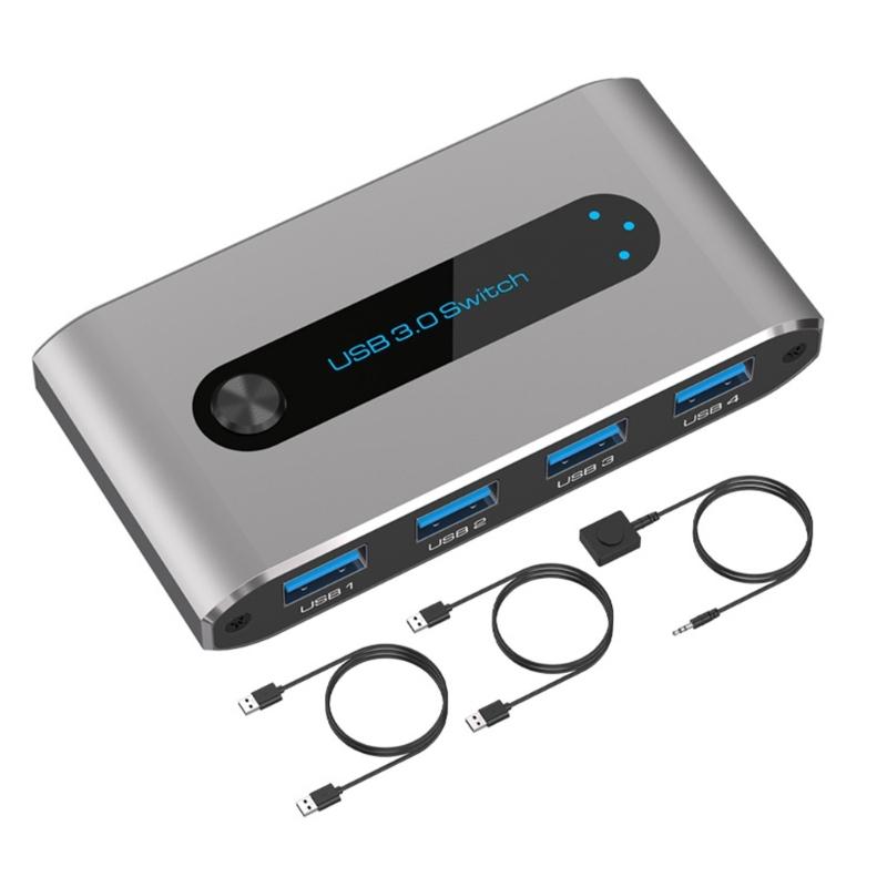 

USB Switcher 2 In 4 Out for Seamlessly Device Sharing Between Two Computers USB Switching Selector For Keyboard Mouse PC 1