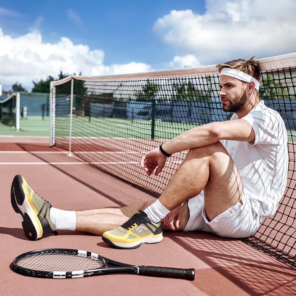Tennis Wide Soft Tennis High High High Instep [FitVille] Men's Shoes, 2E, 4E, Omni-Clay Court, Lightweight, Breathable, Shoes, Non-slip, Grip,