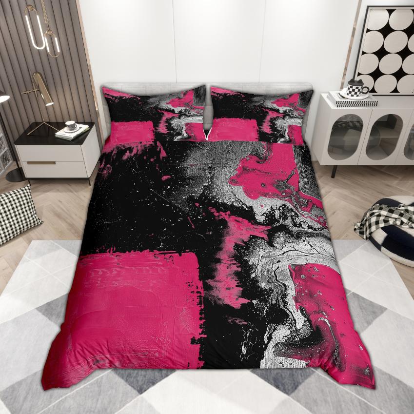 Homewish Modern Abstrakt Påslakanset 2 st/3 st, Akvarell Ombre Sängkläder, Oljemålningsestetik Täcke Set