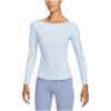 Nike Dri-Fit Yoga Solid Color Round Neck Quick-Dry Long Sleeve T-Shirt Women Tops Purple Blue DQ6035-423