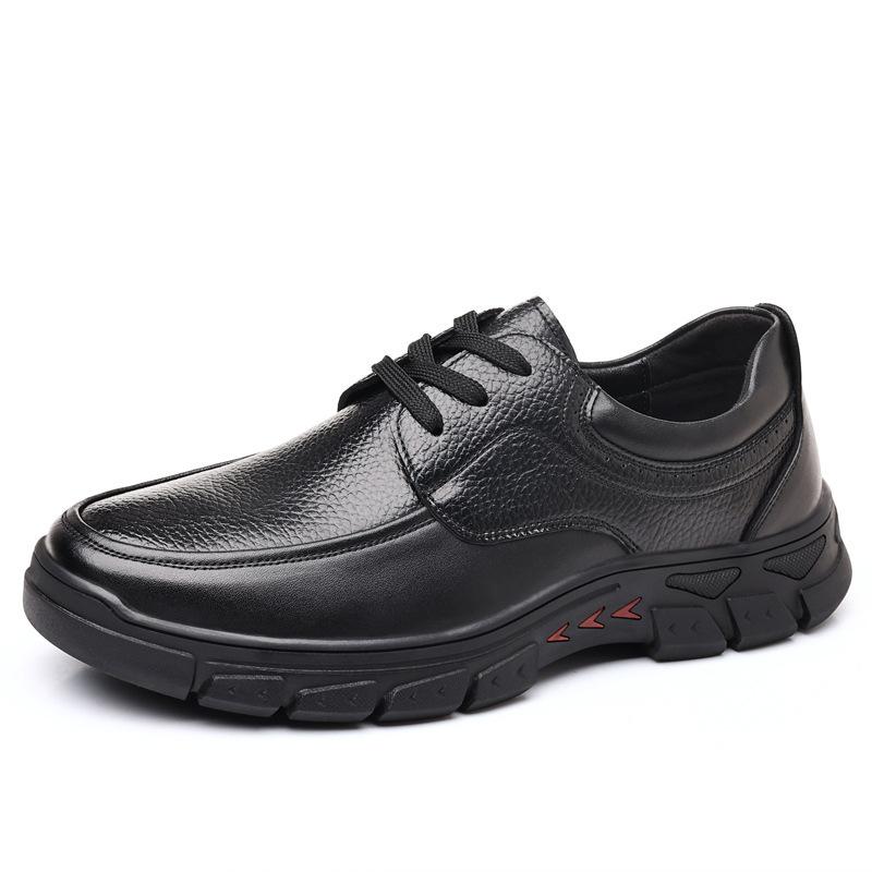 Soft-soled business breathable men's shoes autumn popular men's leather shoes casual non-slip and deodorant dad shoes