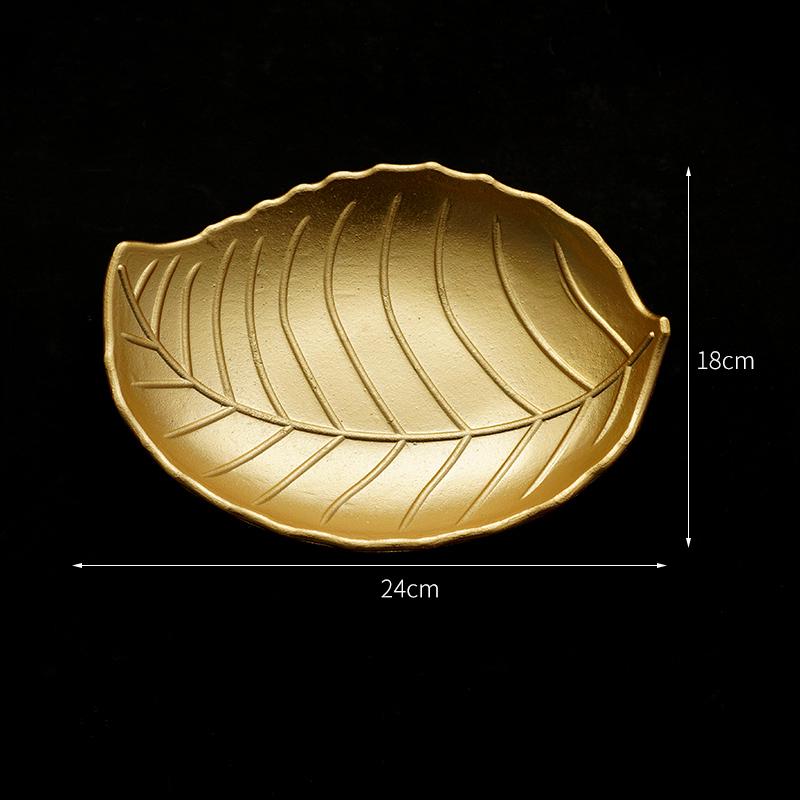 INS Nordic Snack & Candy Tray: Elegant Golden Decorative Plate for Living Room or Dining Table Storage and Ornamentation.