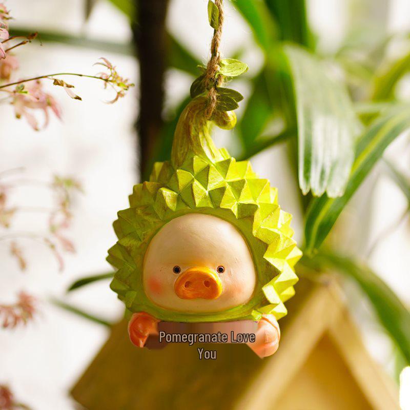 Little Rabbit Climbing Vine Hanging Ornament - Small Animal Figurine for Home, Courtyard, or Tree Pot Decor