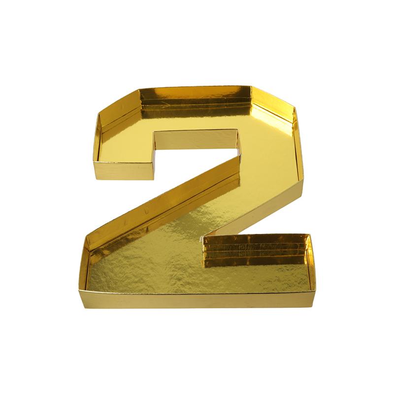 

1/4 шт. Цифровая дизайнерская тарелка для ужина, праздничные принадлежности, контейнер для конфет, золотая коробка в форме цифры, поднос для закусок 24,5x21x3 см