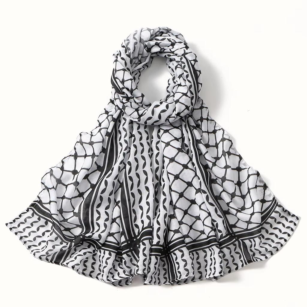 Arab Chiffon Scarf Women Muslim Hijab Islamic Scarves Shawl Printed Arab Long Prayer Scarf Breathable Uae Plaid Long Scarf