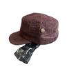 Fashion Hat Korean version button retro black flat top cap women's literary niche casual versatile face small equestrian hat tide