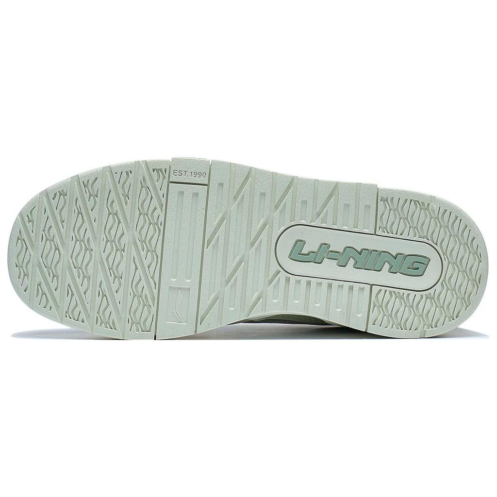 New LiNing 001 BTC Btc Prm Anti Slip Wear Resistant Low Top Skateboard Shoes Women's Pale Greenish White Jade Color AGCT068-2