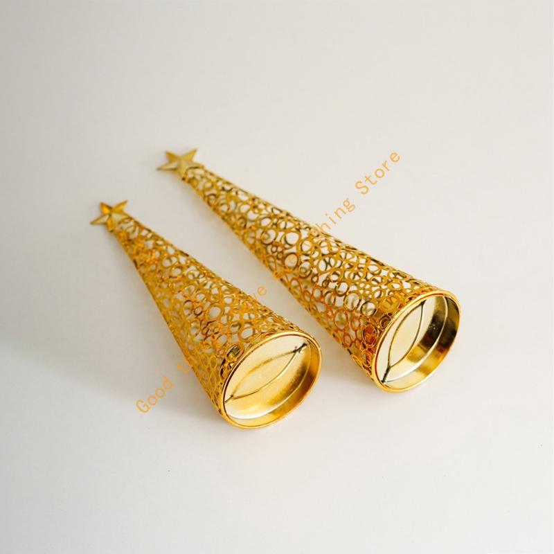 Golden Metal Cutout Pine Tree Incenses Burners Arabic Frankincense Bakhoors Censers for Home Office Meditations Decors 55KF