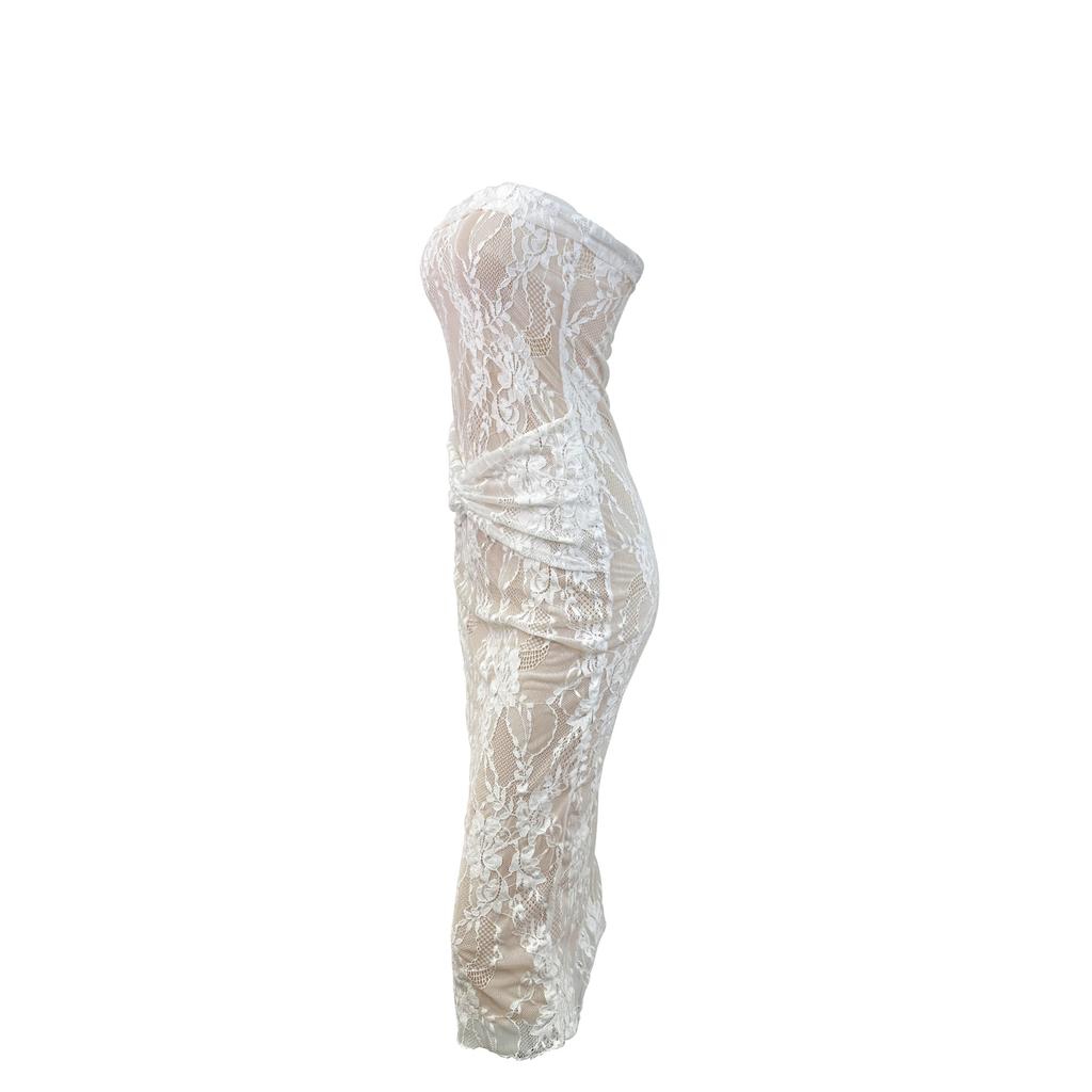 Hot-selling new tube top women's dress European and American style summer sexy Internet celebrity lace hip skirt