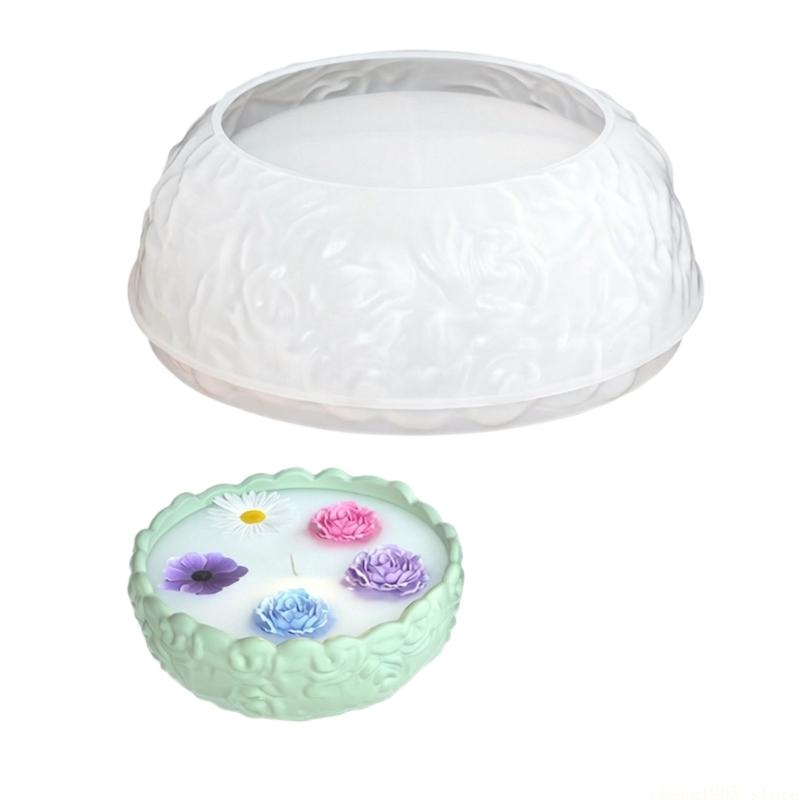 QX2E Floral Silicone Molds For Making Soap Decorative Bowl Gypsum Ornaments