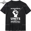 D Introverts Unite Seperately Printed Cotton Tshirt Introvert Fashion Unisex Tops Unisex Shirts Ropa Hombre Funny Tshirt