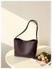 Vintage Cross-Woven Shoulder Tote Bag - Large Capacity, Niche Design Bucket Bag for Women