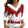 Christmas V-Neck Top with Elegant Cut for Party, Date and Everyday Wear
