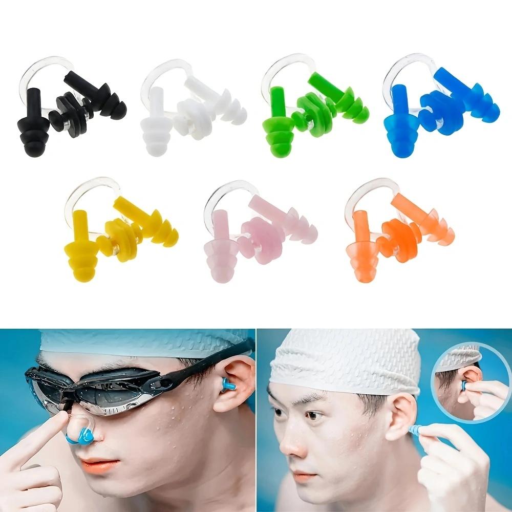 Waterproof Silicone Swimming Earplugs Nose Clip Plugs,Ear & Nose Protector Swimming Sets