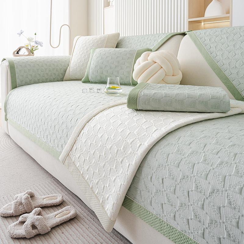 Creamy Wind Summer Sofa Cushion Cool Feeling One Piece Sofa Cover  New Mat Combination Seat Cushion Back Towel