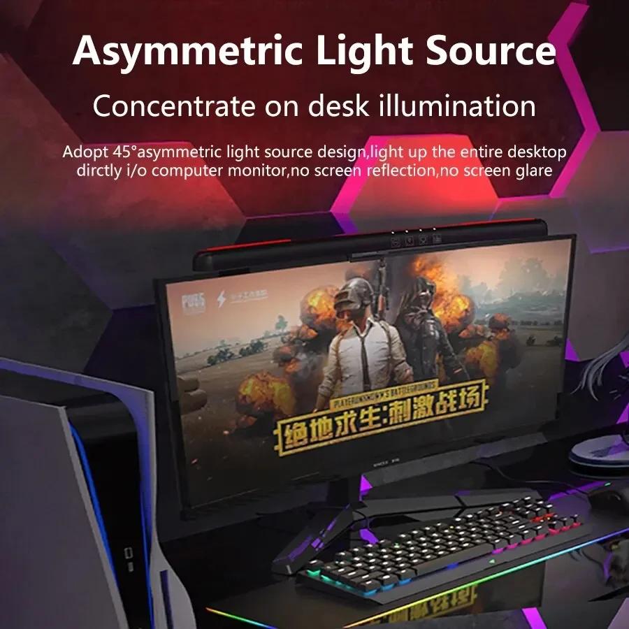 Barra de luz de monitor LED Tela curva Lâmpada suspensa RGB Luzes de fundo Atmosfera Escurecimento contínuo para decoração de sala de jogos
