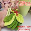 2Pcs Creative Leaf Shape Keyring Good Luck Plush Key Chain  Hanging Ornaments